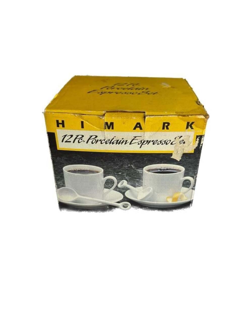 Vintage Himark 12 Piece White Porcelain Espresso Set with Spoons and Saucers NIB